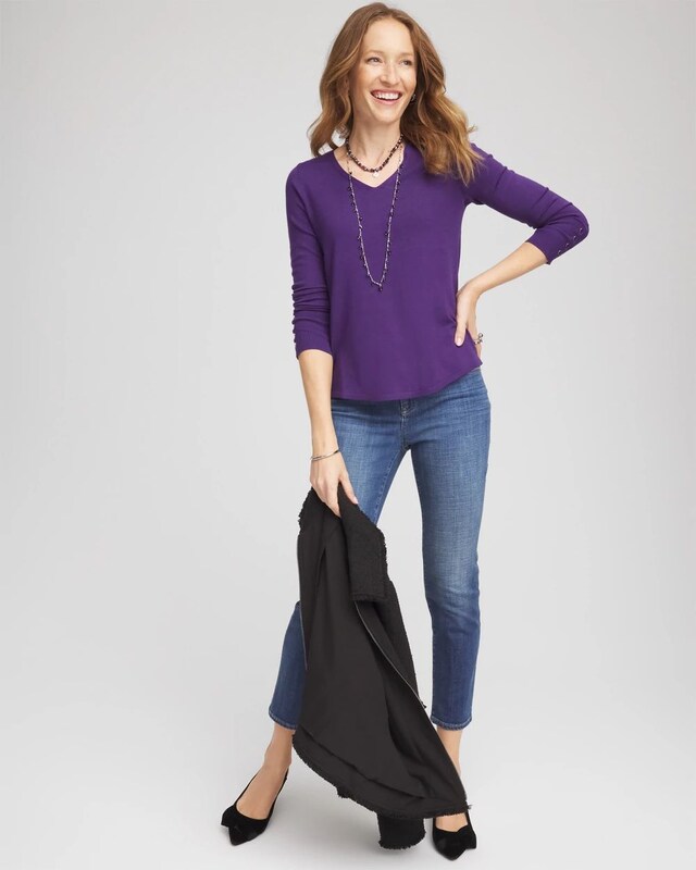 Ella V-Neck Pullover Sweater - image 2